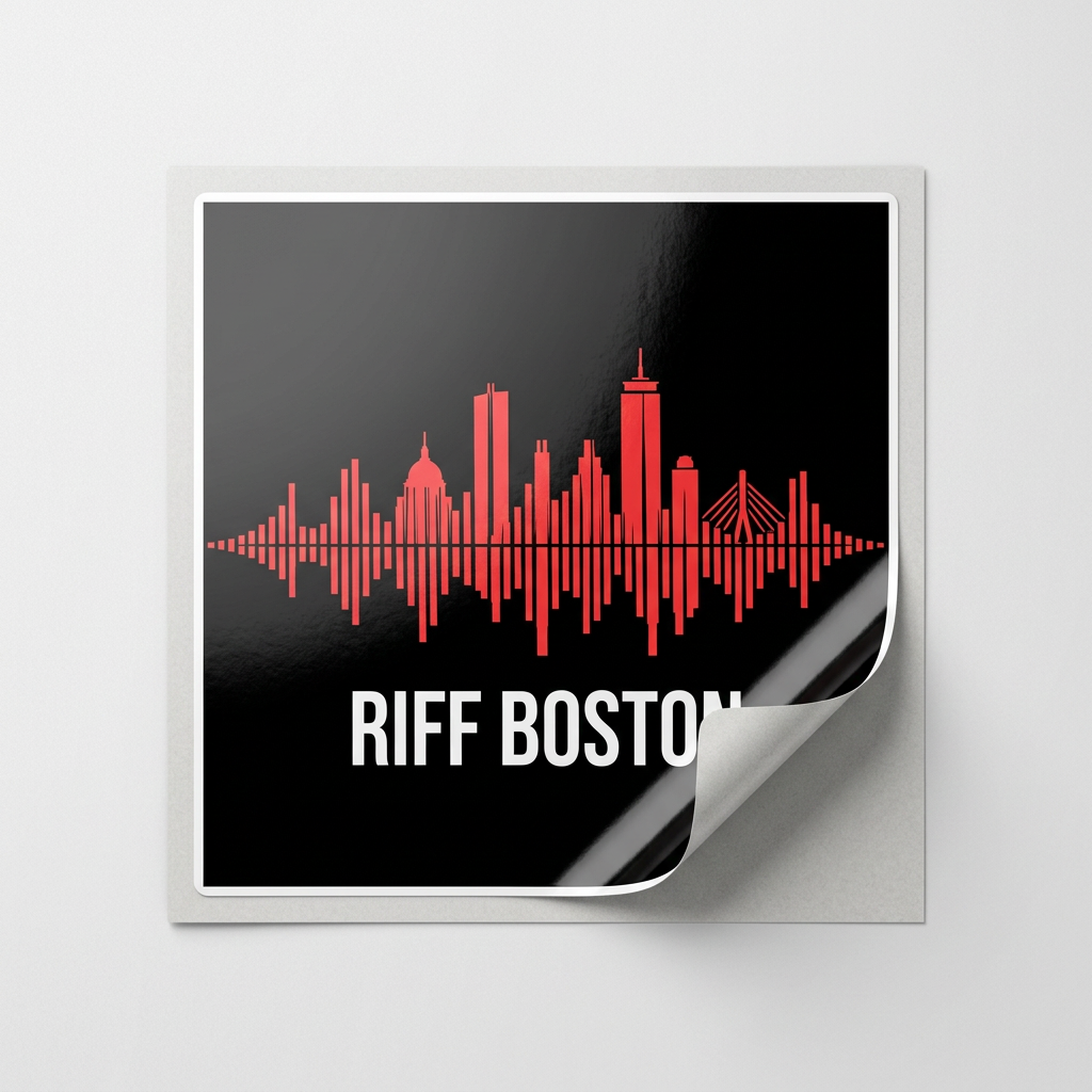 Riff Boston Sticker mockup